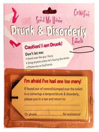 Drunk & Disorderly Labels